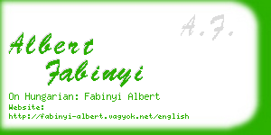 albert fabinyi business card